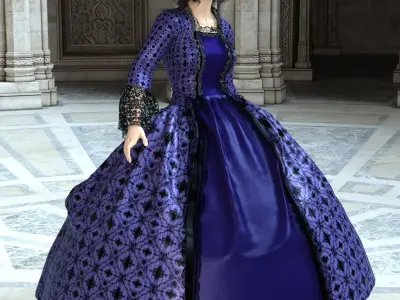 Victorian Gown Set 3D model