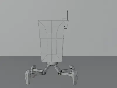 Stylized Robot Sci-Fi  Low-poly 3D model