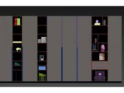 Modern Light Luxury Bookcase 3D model
