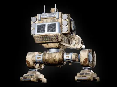 Doomshot - Transformer Mech Low-poly 3D model