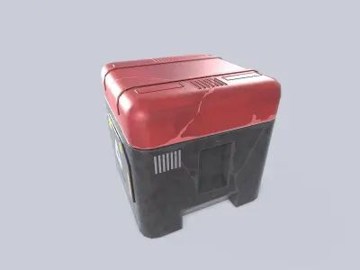 Scifi loot box Low-poly 3D model