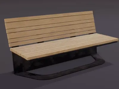 Park Bench Model 2 Low-poly 3D model