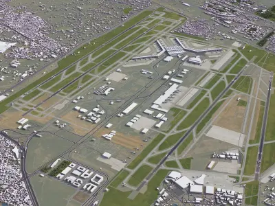 Delhi - Indira Gandhi International Airport - DEL Low-poly 3D model