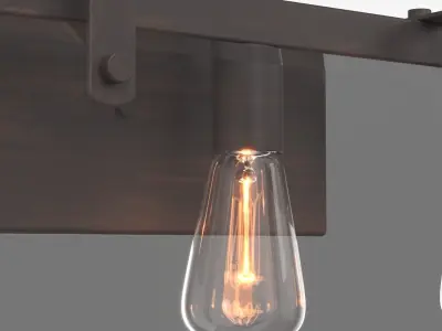 Antique Bronze Clear Glass Luxe Bath Vanity Light 3D model