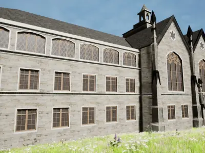 Gothic German School Low-poly 3D model