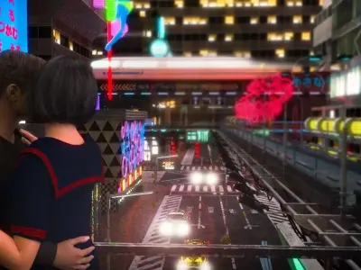 Modular Cyberpunk Environment Kit Japanese Style Street 3D model