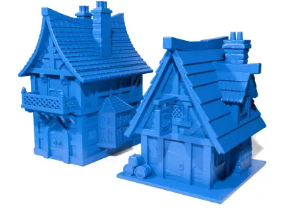 Medieval fantasy houses 3D print model