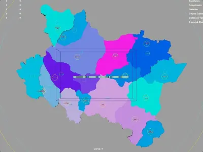 Manisa  Aegean Region  Turkey map region geography political 3D model