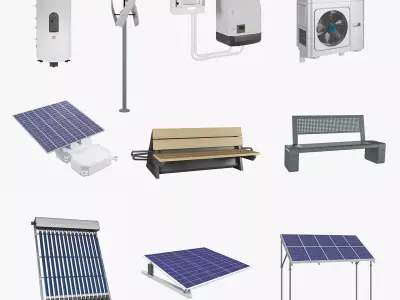 Solar Energy Equipment Pack 3D model