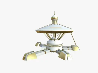 SciFi Facility C11 Gold - Sci Fi Exterior Design Low-poly 3D model