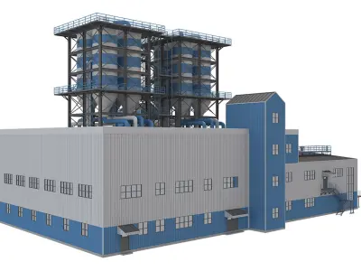 Industrial Building 2 Low-poly 3D model