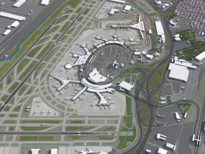 Newark - Liberty International Airport - EWR Low-poly 3D model