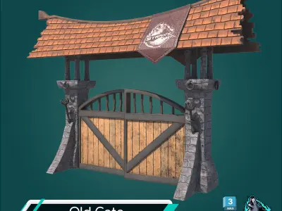 Old Gate Free low-poly 3D model