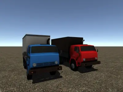 Industrial Small Truck Pack - IV Low-poly 3D model