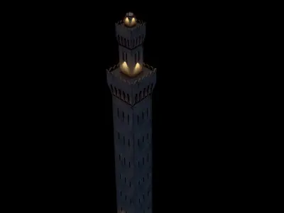 Grimsby Dock Tower Low-poly 3D model