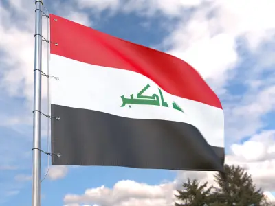 Flag Iraq animated loop 3D model