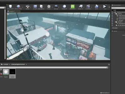 Cyberpunk Ghetto Street UE4 Scene 3D model