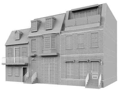 Building04 townhouse Low-poly 3D model