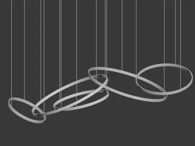 Gold Ring Chandelier 3D model