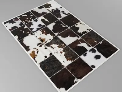 Carpet Pack 4 Rectangular Leather Carpets 3D model
