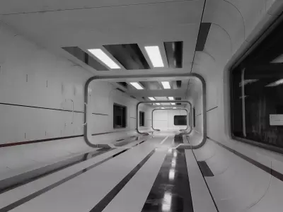 Sci-Fi corridor Low-poly 3D model order