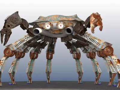 Mechanical crab DJ stage 3D model