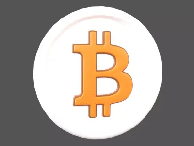 Cartoon Bitcoin v1 004 Low-poly 3D model