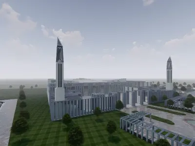 contemporary mosque 3D print model