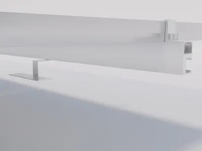 Solar panels with mounting to roof 3D model