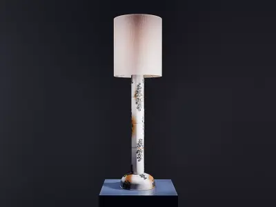 Table and Floor Lamp 3D model
