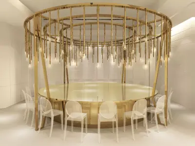 Custom Made Dining table Low-poly 3D model