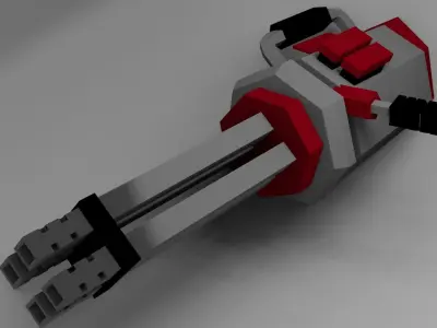 LowPoly Sci-Fi MiniGun Low-poly 3D model