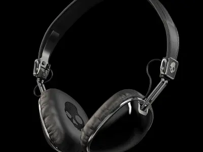 Skullcandy Navigator Black headphones Low-poly 3D model