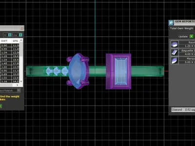 Women Light Weight Baguette Marquise stone Band Ring 3D print model