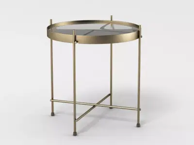 Sidetable round brass side table 3D model