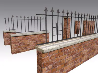 Brick Wall Pack PBR - Modular - Version 2 -  Low-poly 3D model