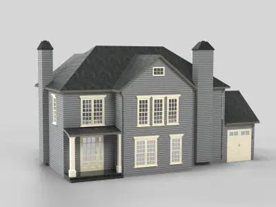 British House Design 17T2  Low-poly 3D model