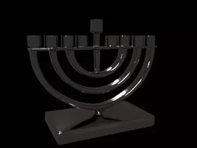 Modern Silver Hanukkah Menorah 3D print model