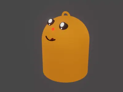 Happy Trash Bin Animation Low-poly 3D model
