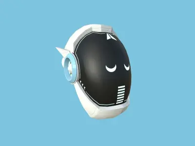 SciFi Helmet 02 - Robot Faces - Character Design Fashion Low-poly 3D model