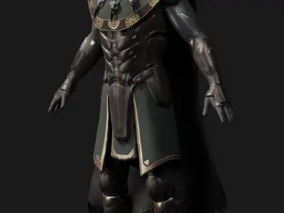 male scifi game ready warrior Low-poly 3D model