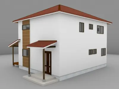 House model for background 05 Low-poly 3D model