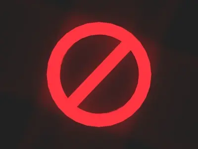 No entry sign Low-poly 3D model