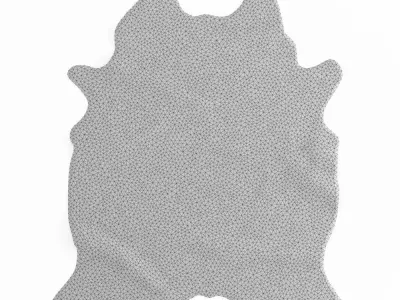 Champagne Color Natural Cowhide Rug 3D model