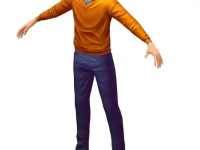 Cartoon Low Poly Style Avatar 003 3D Model Low-poly 3D model