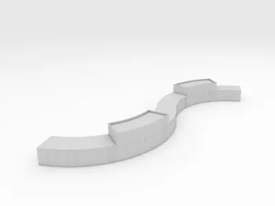 Bench Park 16 Low-poly 3D model