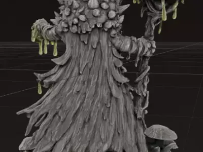 Mushroom Sorceress Witch 3D print model
