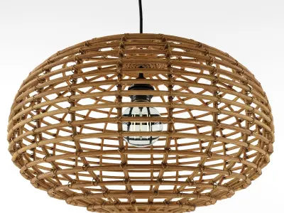 Kidsdepot Pumkinhanging Lamp Rattan Naturat 3D model