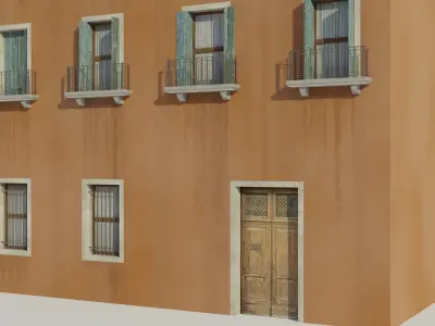 Apartment Building - Low-poly PBR Low-poly 3D model purchase