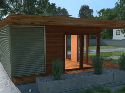 Modular wooden house 3D model